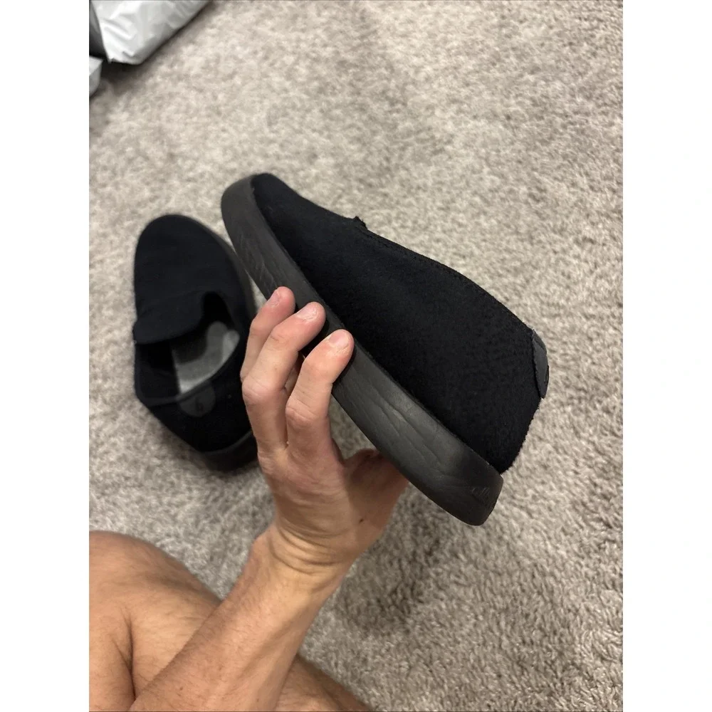 Allbirds Wool Lounger Shoes Men's 11 All Black Merino Slip On Sneakers Loafers